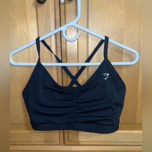 gymshark navy ruched training bra